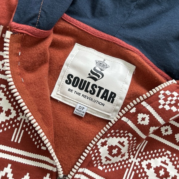 SoulStar Red and Navy Hooded onzie size small - Picture 2 of 3